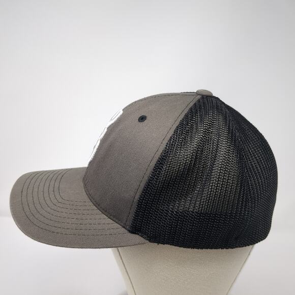 Browning Fitted Trucker Hat Gray XL Embroidered Logo Flexfit Colorblock - Picture 3 of 9